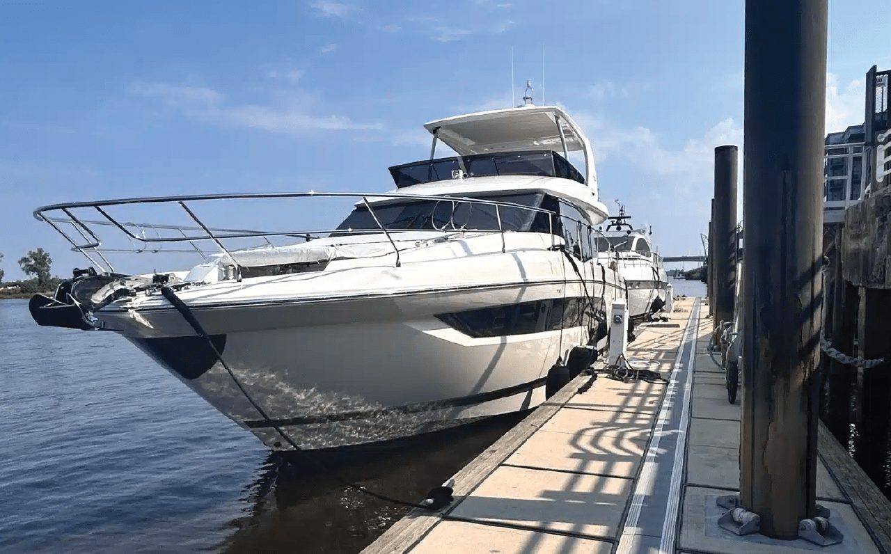 Yacht docked at a Wilmington marina